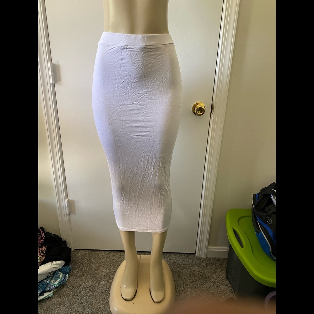 White midi skirt or tube top dress by Missguided